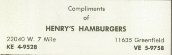 Henrys Hamburgers - Detroit - 22040 W Seven Mile Rd